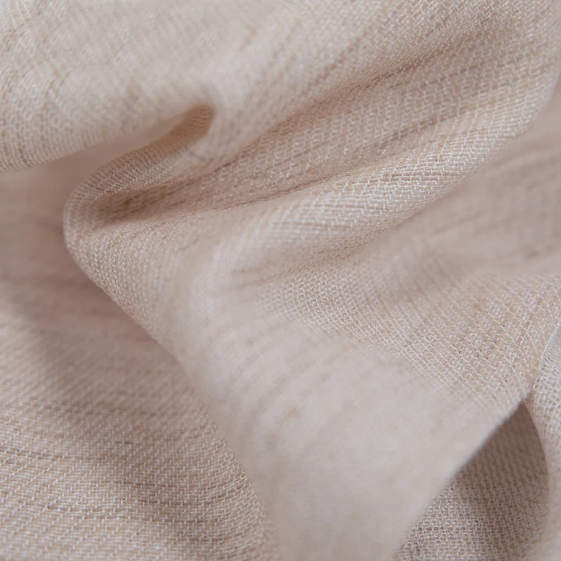 Tejido para cortinas con plomo - Rústico | Beige oscuro