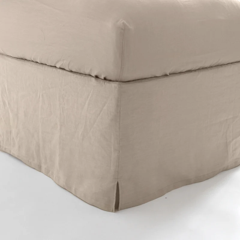 Cubre-sommier con esquinas cerradas de lino lavado natural