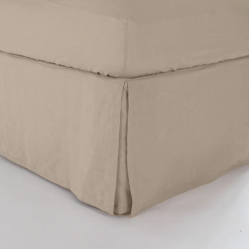 Cubre-sommier con esquinas abiertas de lino natural
