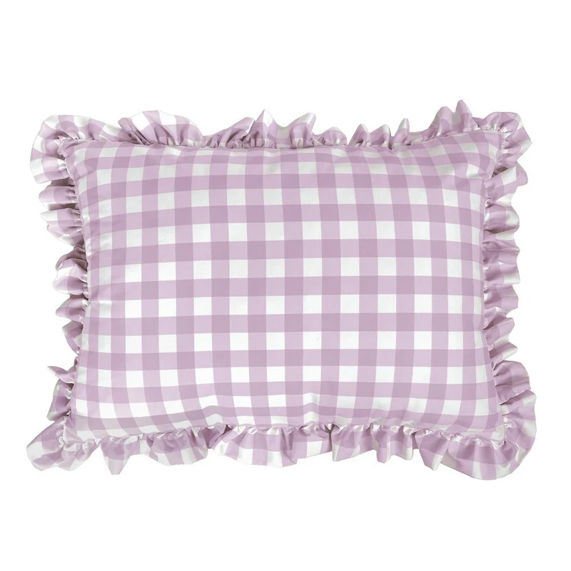 Funda cuadrante Infantil Vichy Malva con volante