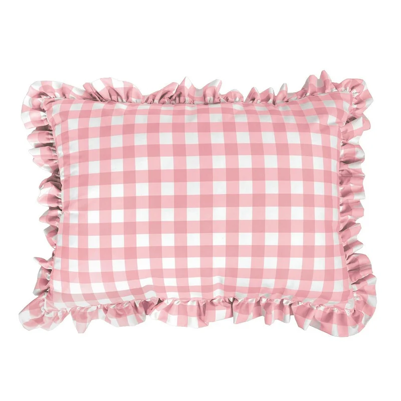 Funda cuadrante Infantil Vichy Rosa con volante