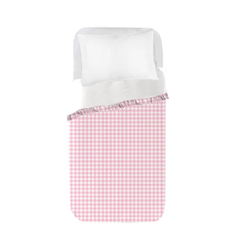 Funda nórdica Infantil Vichy S Rosa con volante
