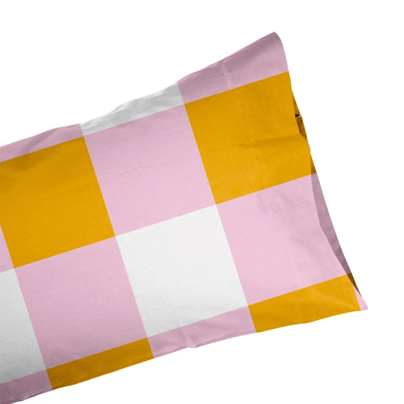Funda de almohada Cuadro Scandi Rosa Amarillo
