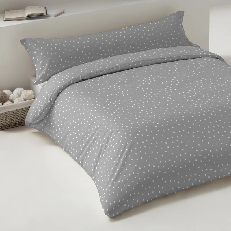 Funda nórdica estrellas gris