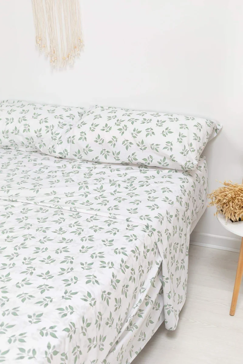 Juego Sábanas Estampadas Hojitas