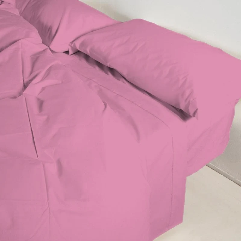 Funda nórdica Algodón Percal de 200 hilos Rosa Chicle