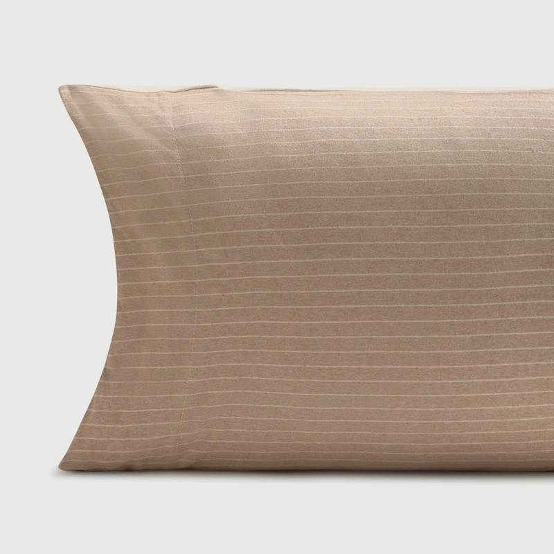 Funda de almohada algodón sostenible punto rayas Hompunto