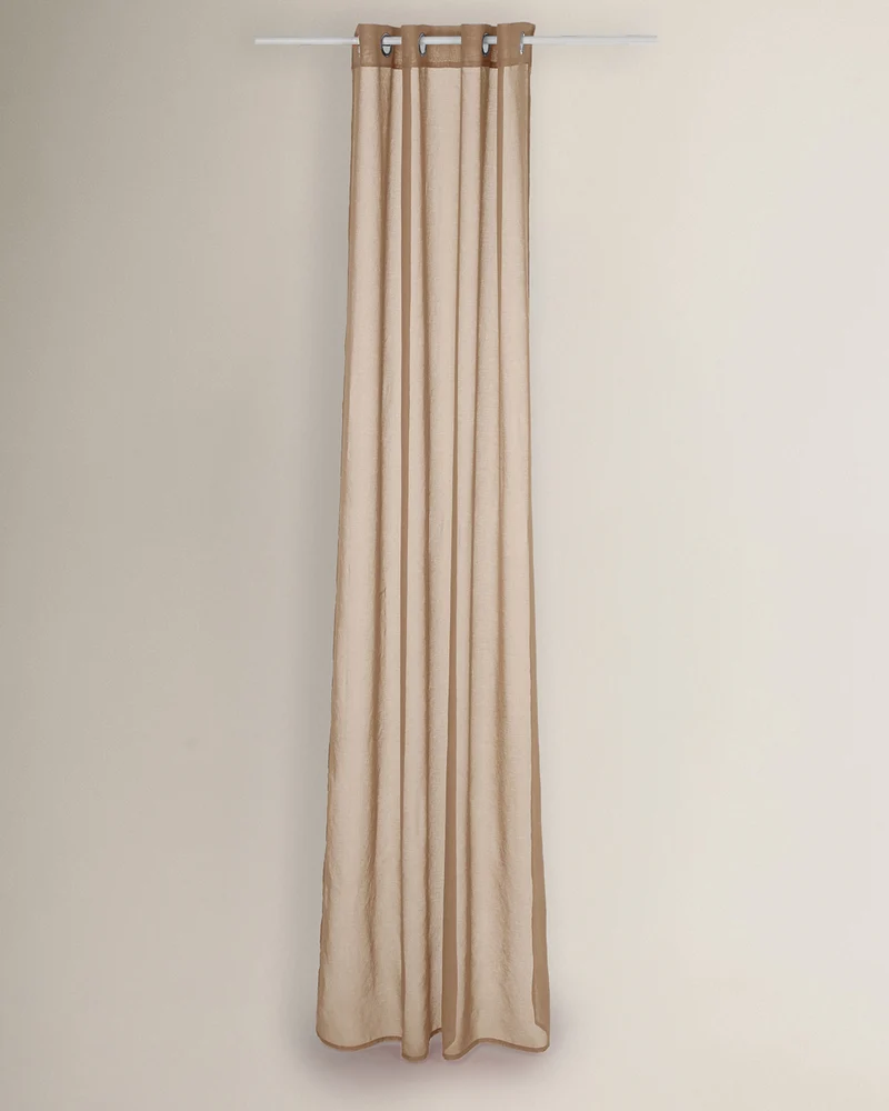 Cortina ollao molly semitranslúcida beige