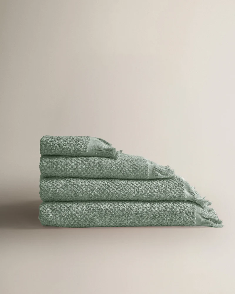 Toalla chenilla flecos verde keike (550 gr/m²)