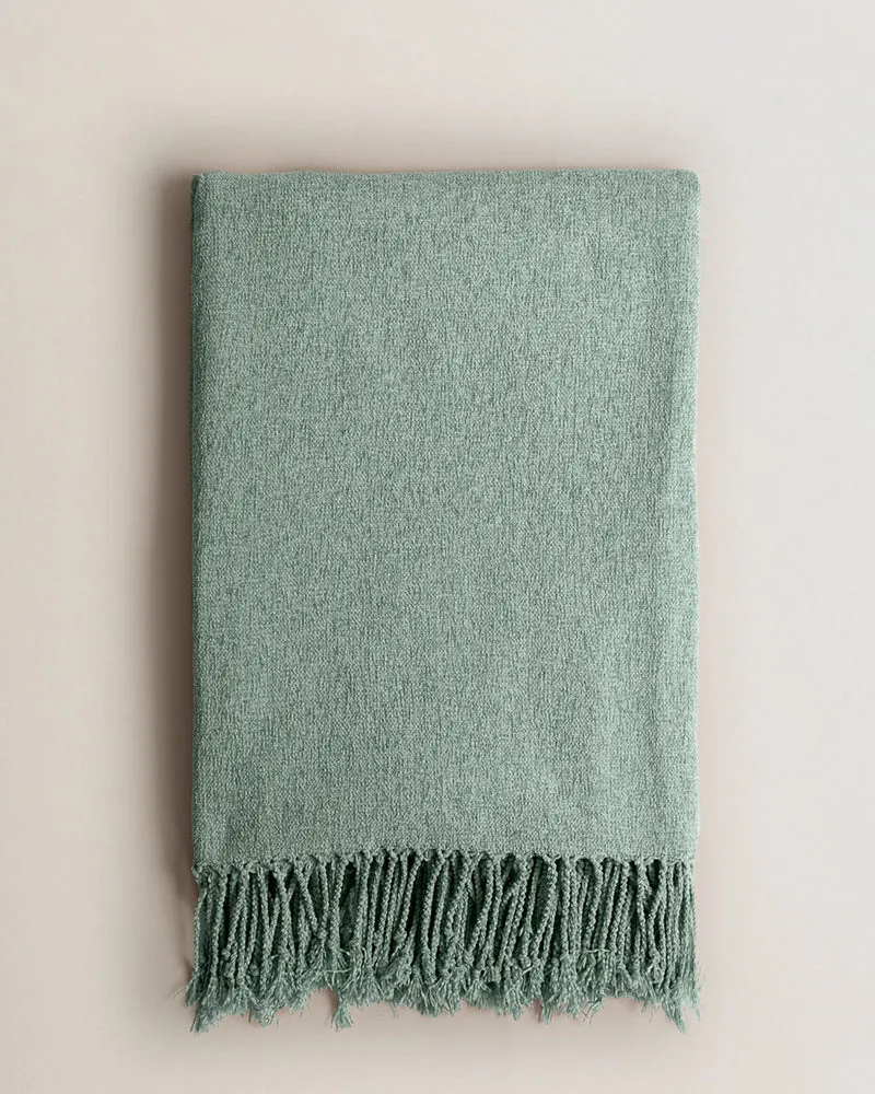 Plaid chenilla verde keike