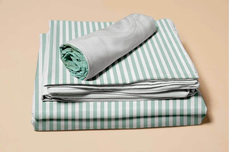Pack : Funda nórdica Lined Mint + Basic Aqua Bajera + regalo pijama básico Quartz