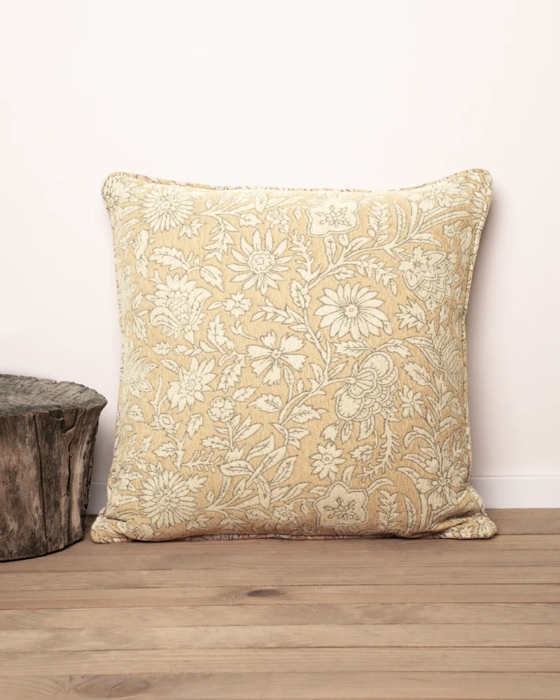 Cojín Jacquard Chenilla Mastella Ocre