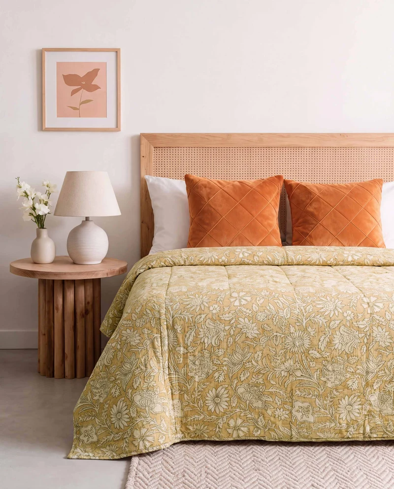 Colcha Jacquard Chenilla Mastella Ocre