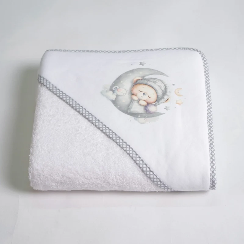Capa baño oso luna 450 blanco/gris