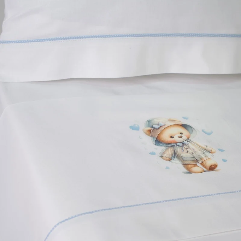 Juego de sábanas cuna 449 blanco/azul