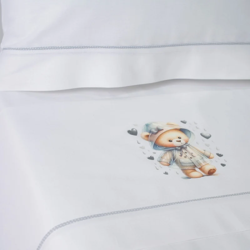 Juego de sábanas cuna 449 blanco/gris