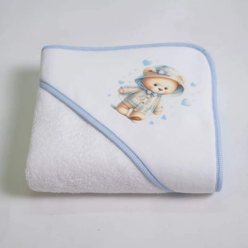 Capa baño oso lluvia 449 blanco/azul