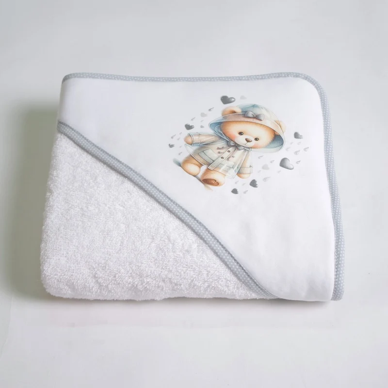 Capa baño oso lluvia 449 blanco/gris