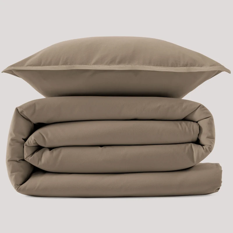 Funda Nórdica Algodón 200x200 Beige Oscuro | STON | Edredón Doble