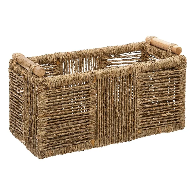 Cesta tipo caja, de cuerda.