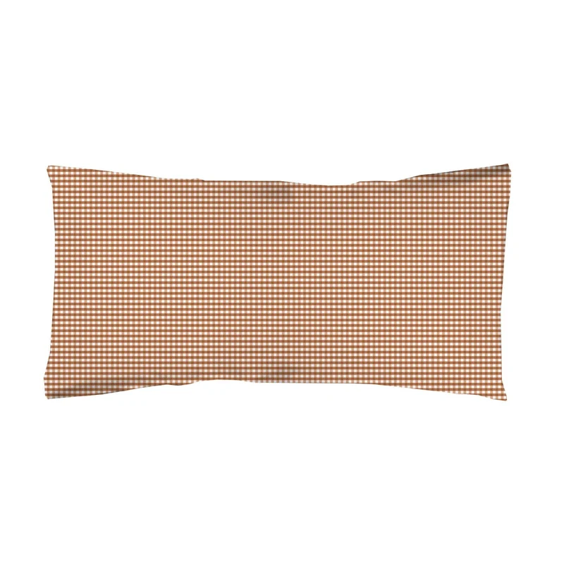 Funda almohada estampada Vichy Marrón