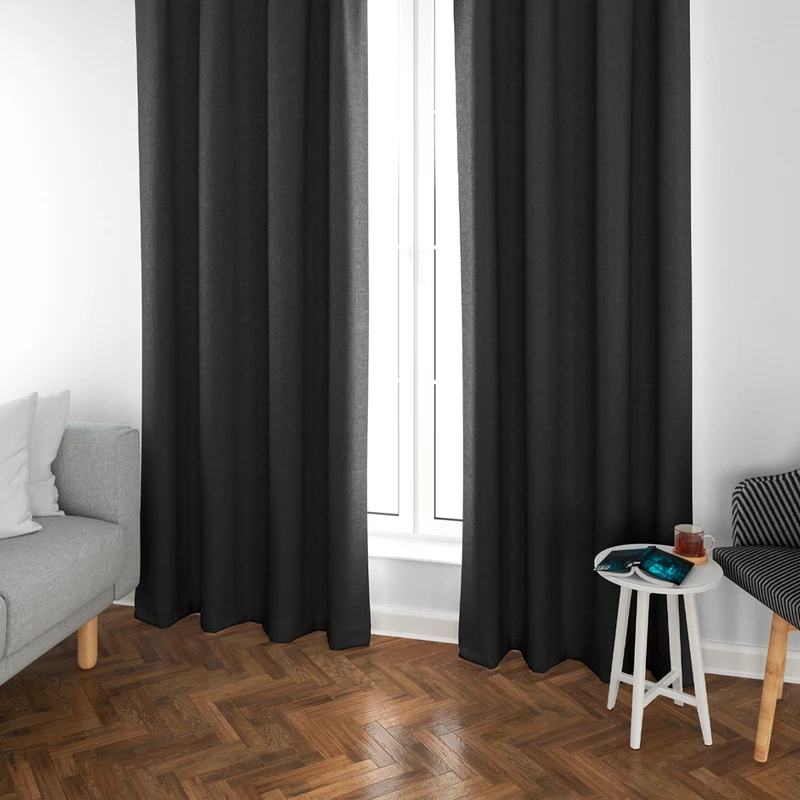 Cortinas Opacas, Blackout, Térmicas Aislantes del Frio y del Calor- Negro