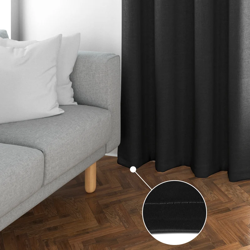 Cortinas Opacas, Blackout, Térmicas Aislantes del Frio y del Calor- Negro