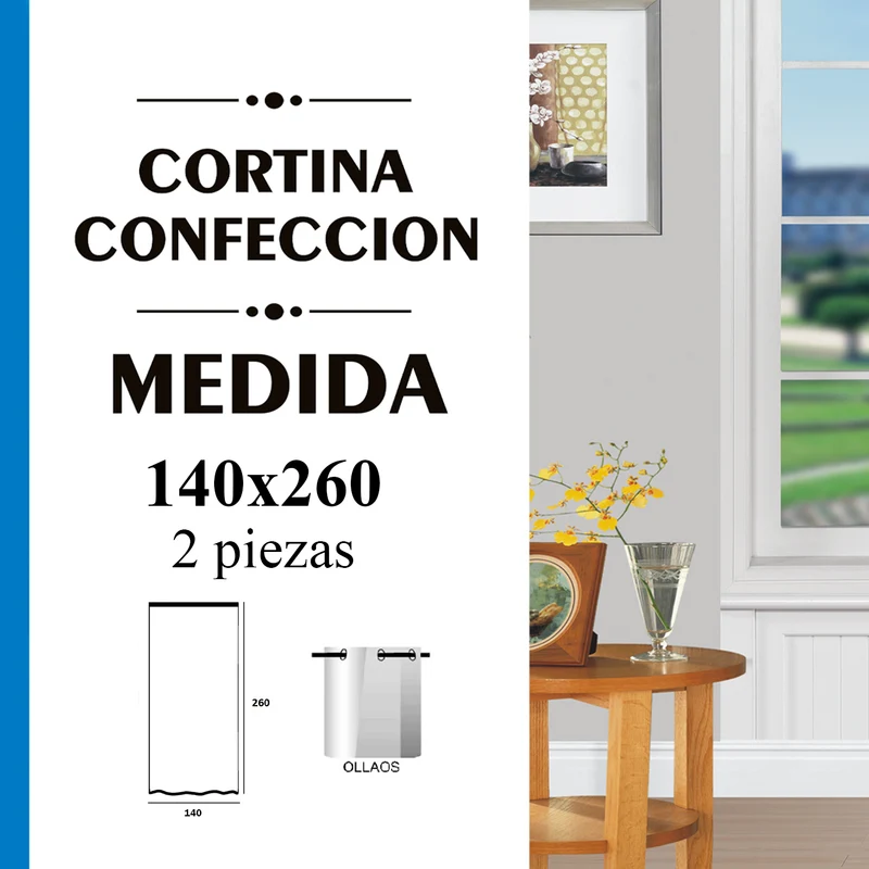 Cortinas Opacas, Blackout, Térmicas Aislantes del Frio y del Calor- Azul