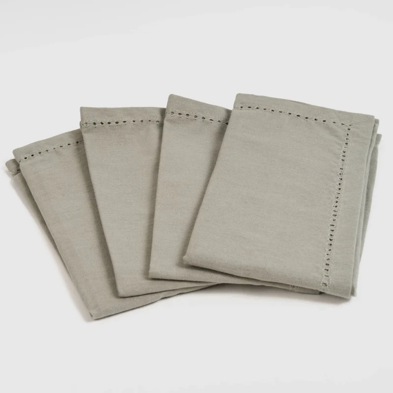 Set 4 Servilletas Liso Verde Seco