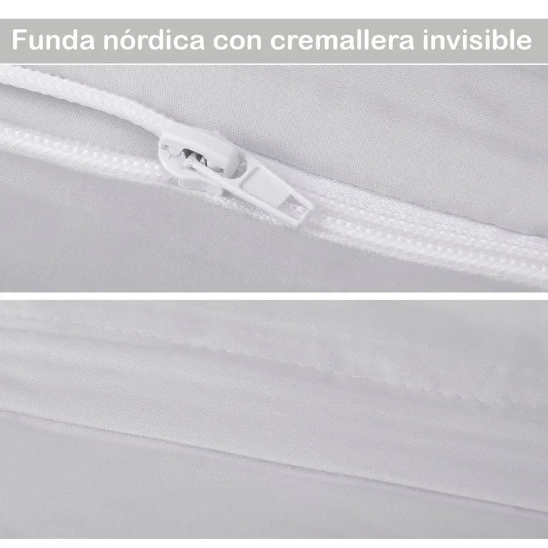 Juego de Funda Nórdica, 3 Piezas Cremallera Oculta - Círculos Lila