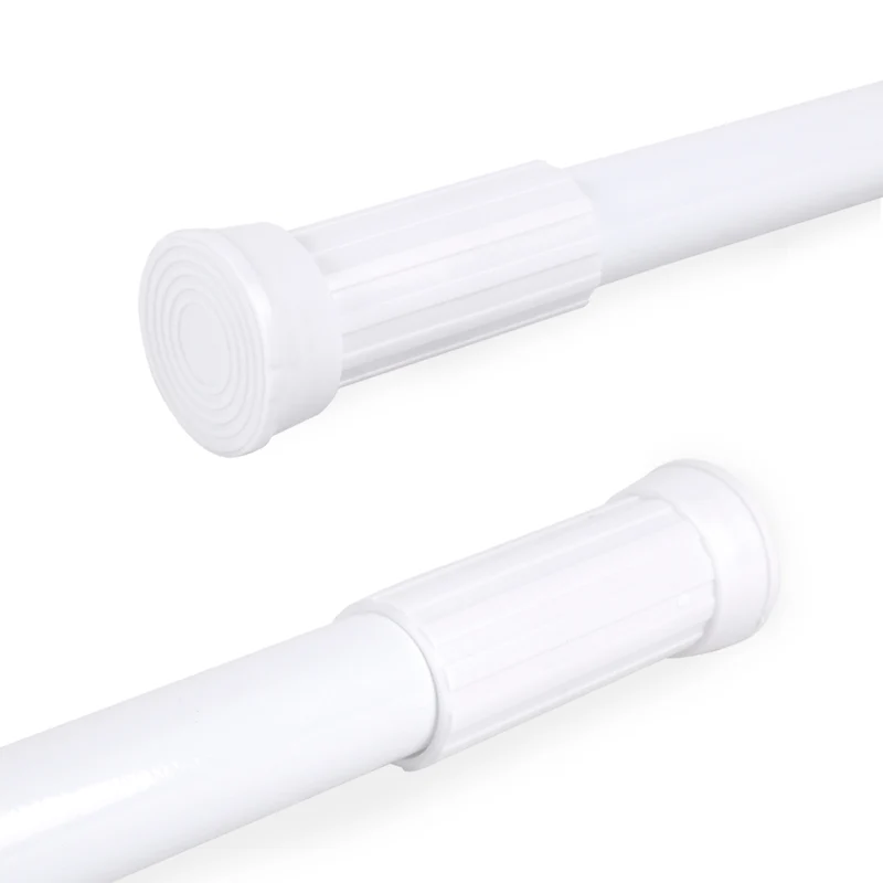 Barra extensible de aluminio para armario y cortina de ducha - 110 a 200 cm Blanco