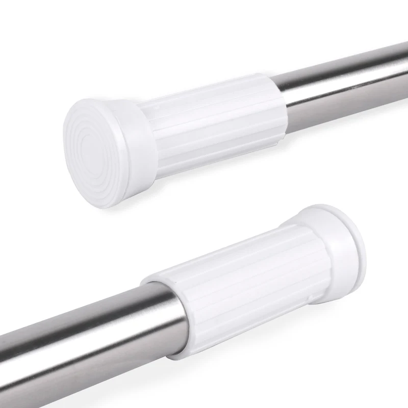 Barra extensible de aluminio para armario y cortina de ducha - 110 a 200 cm Plateado