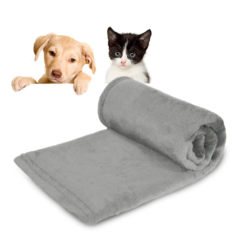 Manta para Perros, Gatos y Mascotas de Terciopelo- Gris Claro