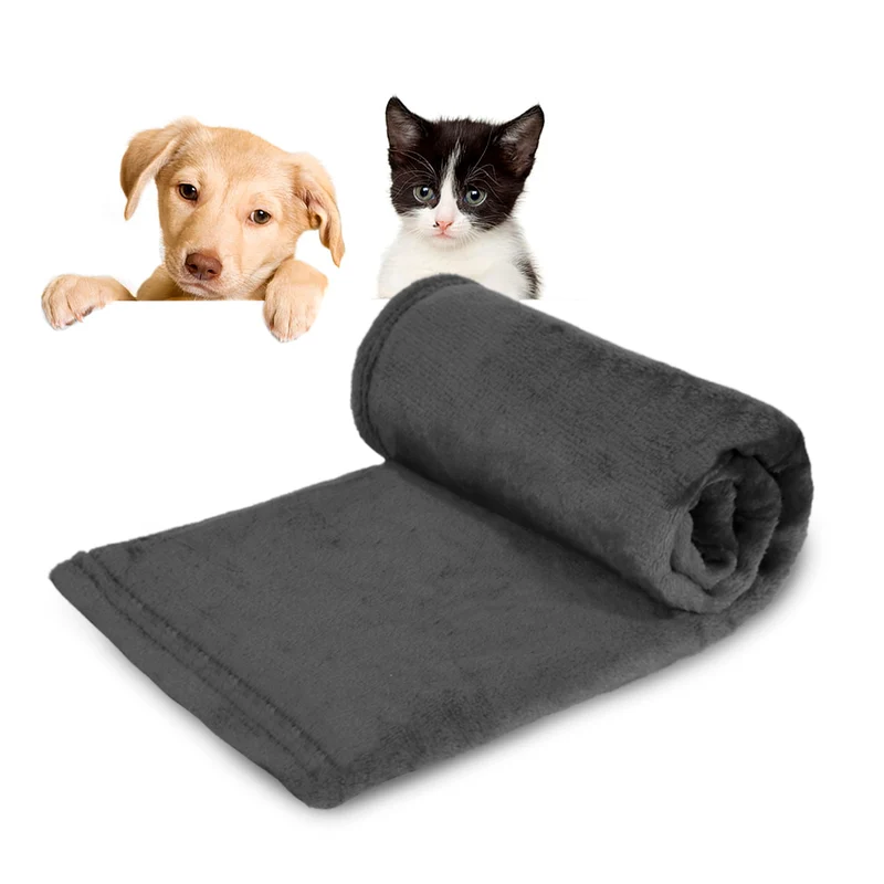 Manta para Perros, Gatos y Mascotas de Terciopelo- Gris Oscuro