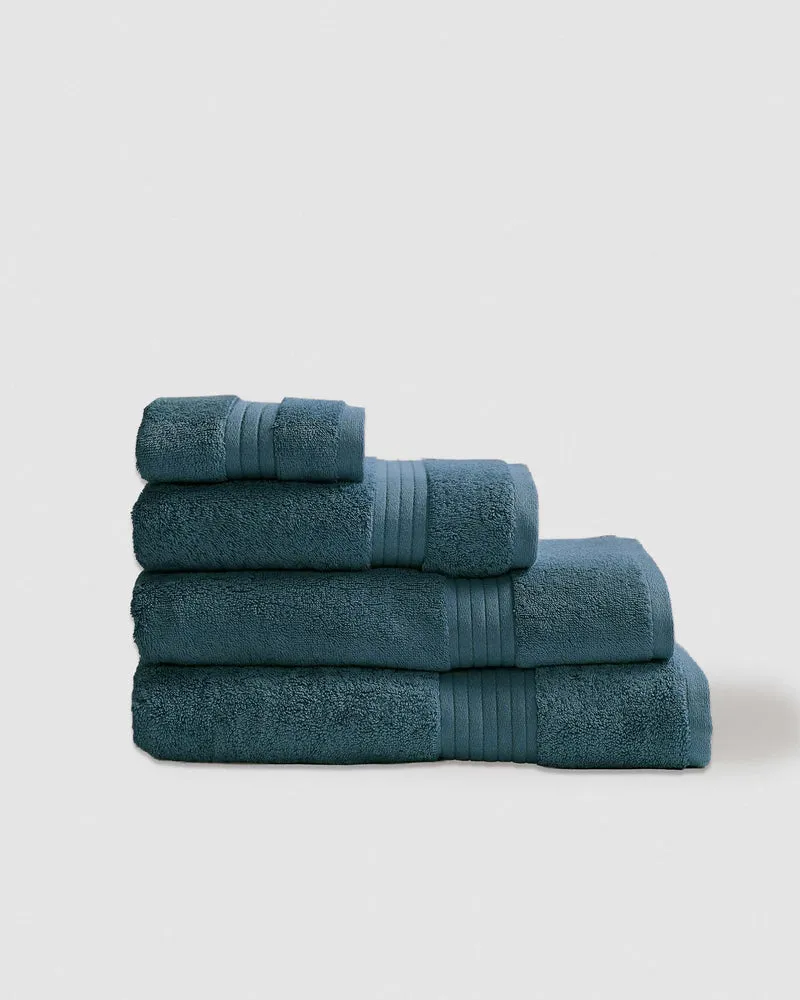 Toalla de baño 700gr/m² cenefa rayas verde menta
