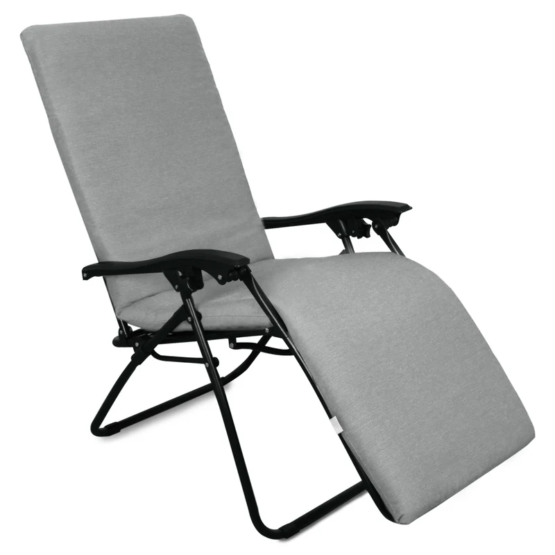 Cojín Tumbona Colchón 180x55x6cm . Ideal para Jardín, Piscina, Terraza- Gris