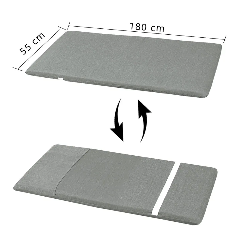 Cojín Tumbona Colchón 180x55x6cm . Ideal para Jardín, Piscina, Terraza- Gris