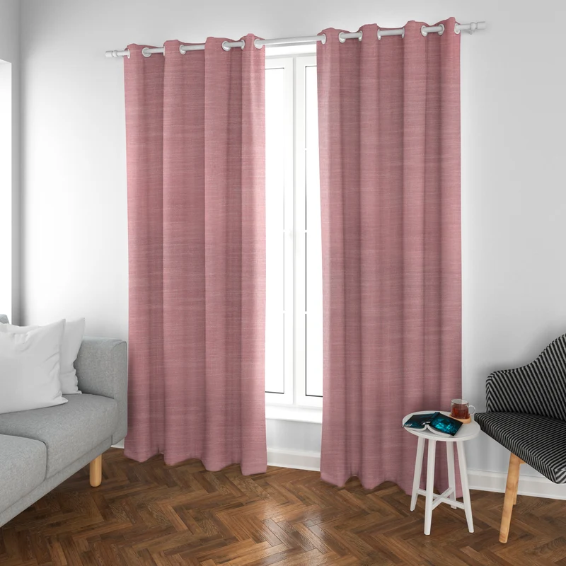 Cortinas de Salón Translúcidas, Lino, Modernas- Rosa