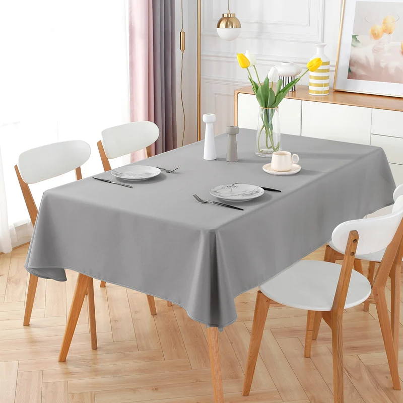 Mantel Antimanchas, Rectangular, Resistente, Impermeable- Gris