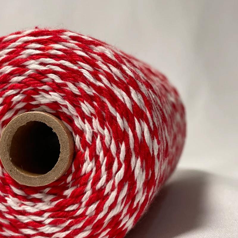 Cuerda de Algodón Rojo y Blanco 250m | 100 Algodón