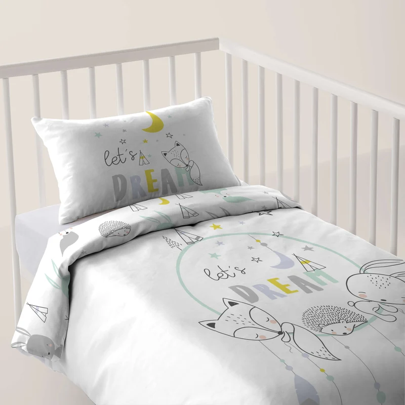 FUNDA NÓRDICA CUNA BEBÉ LETS DREAM 100% ALGODÓN