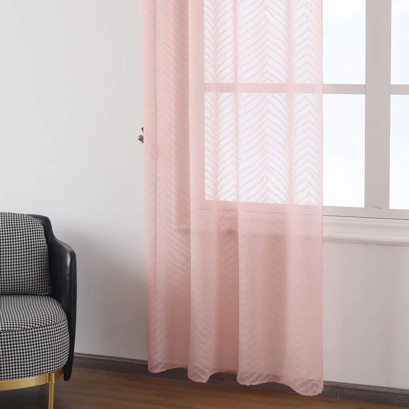 Cortina Salón Dormitorio Translñucido con diseño de Onduladas - Visillos Transparente 140x260cm para Salón Dormitorio Sala