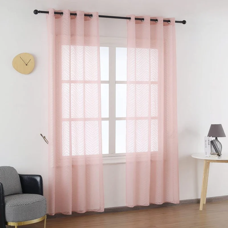 Cortina Salón Dormitorio Translñucido con diseño de Onduladas - Visillos Transparente 140x260cm para Salón Dormitorio Sala