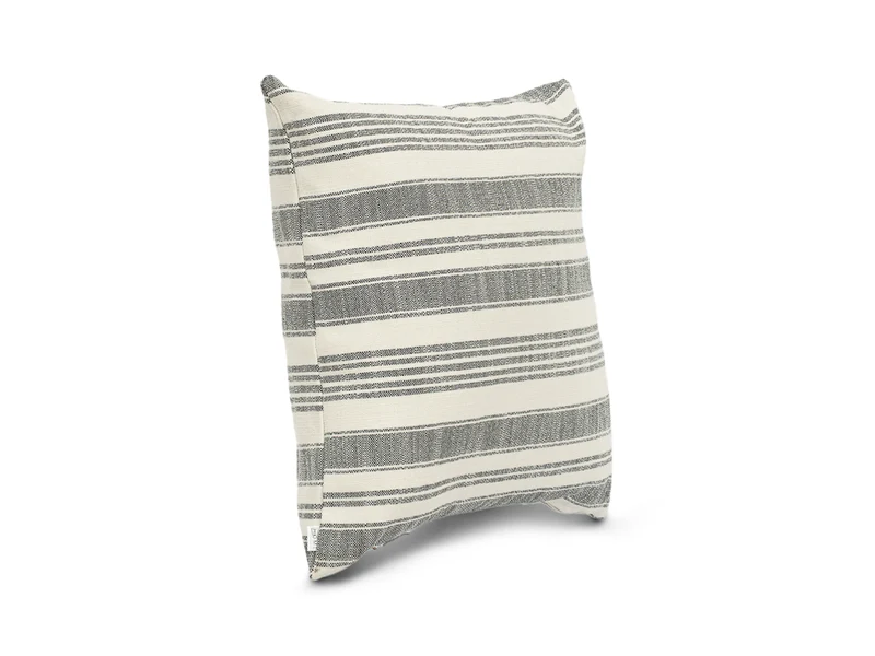 Cojin Glam Beige Rayas Gris Cuadrado Pequeño