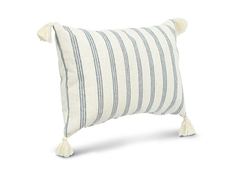 Cojin Lineas Beige Azul Lumbar