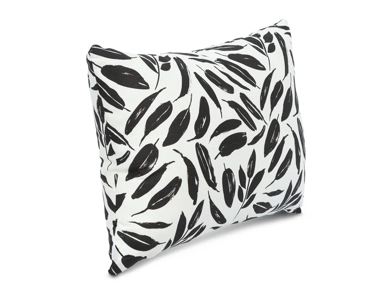 Cojin Poliester Glam Blanco Negro Lumbar