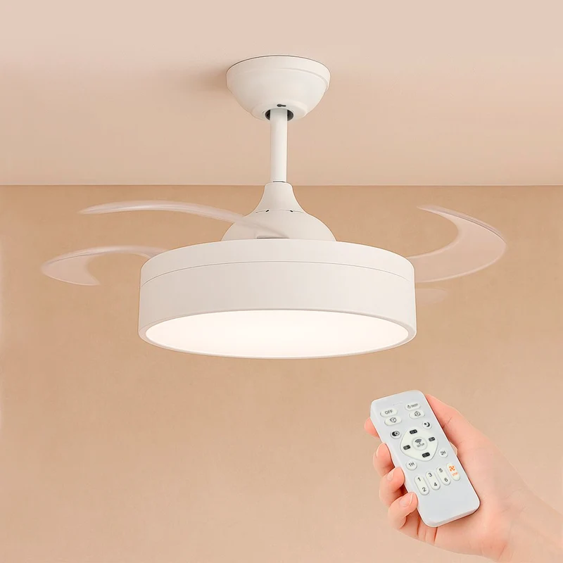 Ventilador de Techo con Luz LED 72W,Aspas Retráctiles y Motor DC