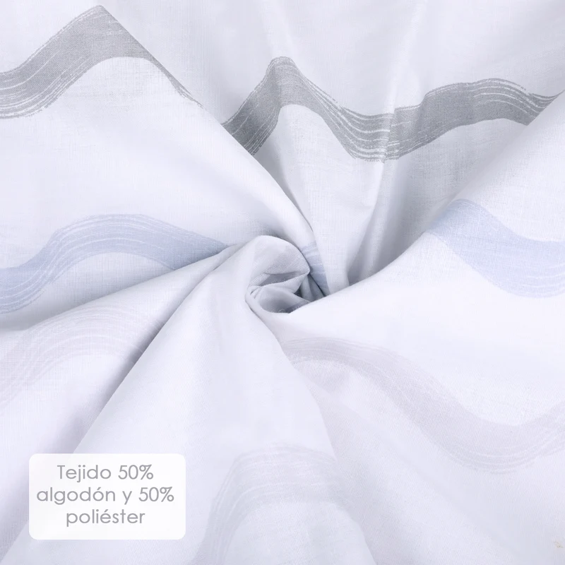 Juego Sábanas de Verano y Entretiempo 50% Algodón y 50% poliéster- Ondas Gris