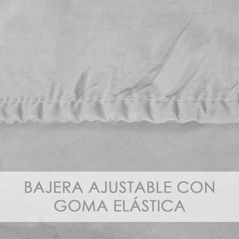 Juego Sábanas de Verano y Entretiempo 50% Algodón y 50% poliéster- Gris