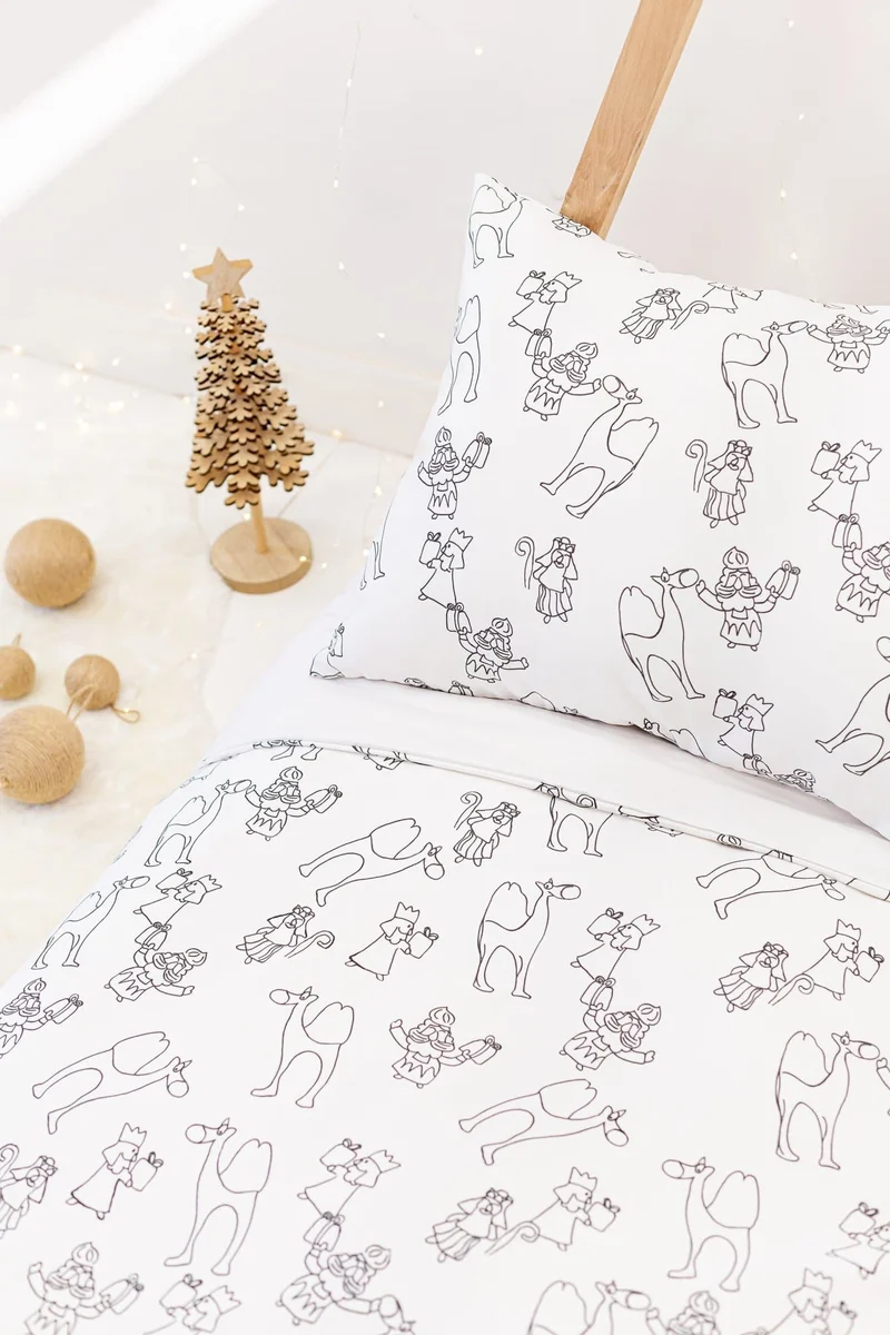 Funda nórdica Infantil Reyes Magos Blanco